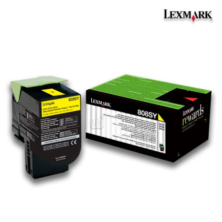 Tóner Lexmark 80C8SY0 (808SY) Yellow 2,000pag