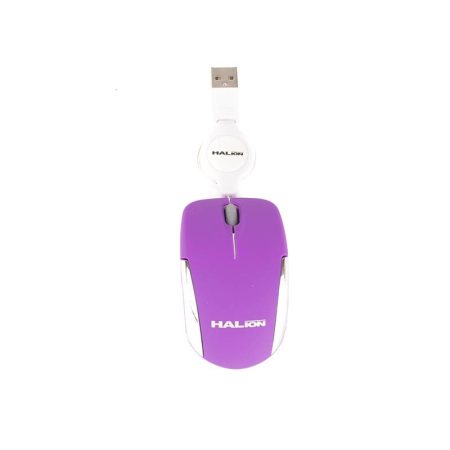 Mouse Halion Hermes Mini M1858 USB Morado Retractil