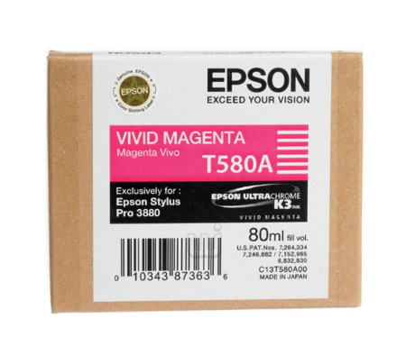 Tinta Epson T580A00 Vivid Magenta (80ML)  720 Pag