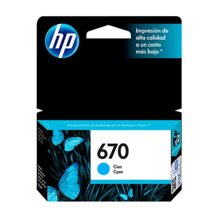 Tinta Hp CZ114AL (670) Cyan 300 Pag.