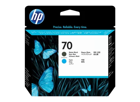 Cabezal HP 70 (C9404A) Matte Black & Cyan 1,200 paginas