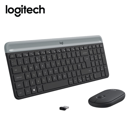 Teclado Logitech + Mouse Mk470 Wireless Slim USB Black (920-009266)